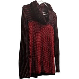 Calvin Klein Vintage Knitted Color Block Loose Turtle Neck Sweater SP
